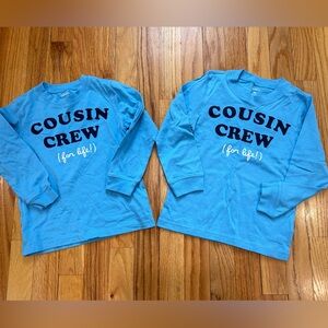2 Matching Size 4 Cousin Crew Carters Long Sleeve Tshirts